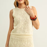 CROCHET KNIT TASSEL TOP