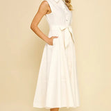 SLVLESS BUTTON DOWN DRESS