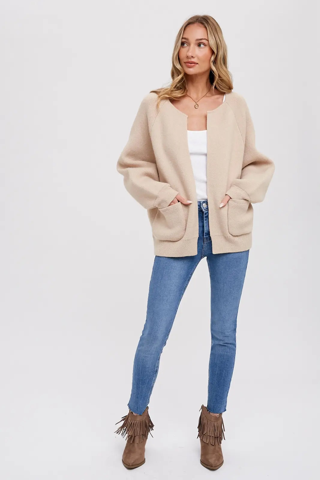 OPEN FRONT SWEATER JACKET
