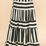 STRIPED MIDI SKIRT