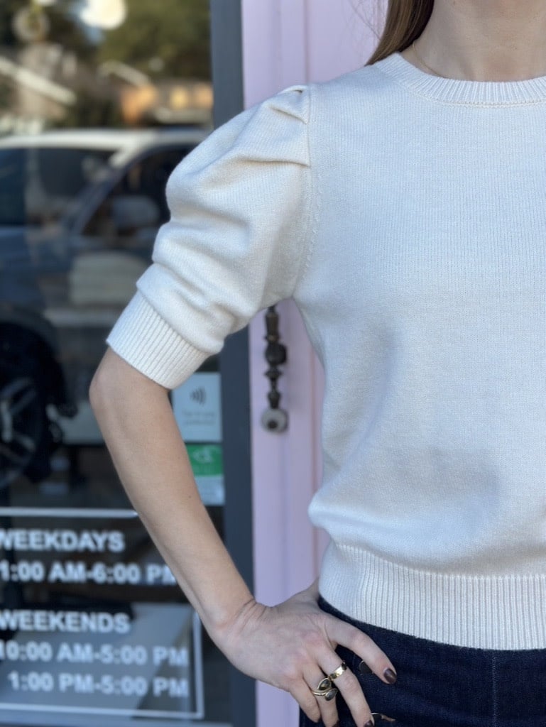 S/S PUFF KNIT SWEATER