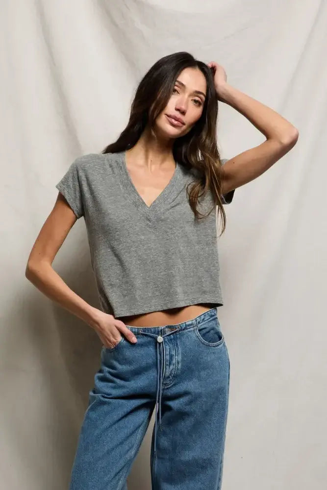 JERSEY VNECK TEE