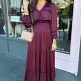 LSLV VNECK MIDI RUFFLE DETAILS
