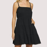 SPAGHETTI STRAP COTTON MINI DRESS