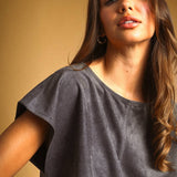 Suede Crop Top