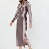 LSLV SILKY SHIRT DRESS