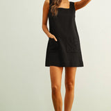MINI DRESS W/ EYELET POCKETS