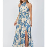 TIE BACK HALTER MAXI