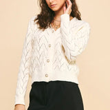 PEARL BUTTON DOWN KNIT CARDIGAN