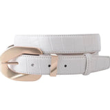 CROCO BELT W/GOLD WAVY BUCKLE