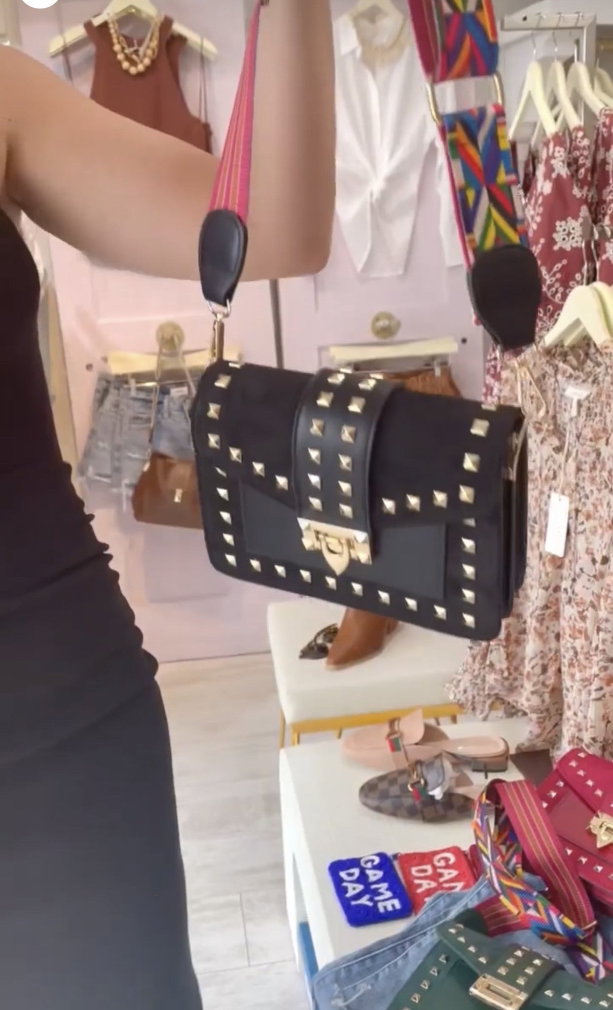 SUEDED SHOULDER BAG