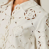 SCALLOP HEM EYELET JACKET