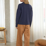 Split Neck Washable Sweater