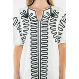 PUFF SLEEVE EMBROIDERED DRESS