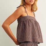 STRIPE SPAGHETTI STRAP TOP