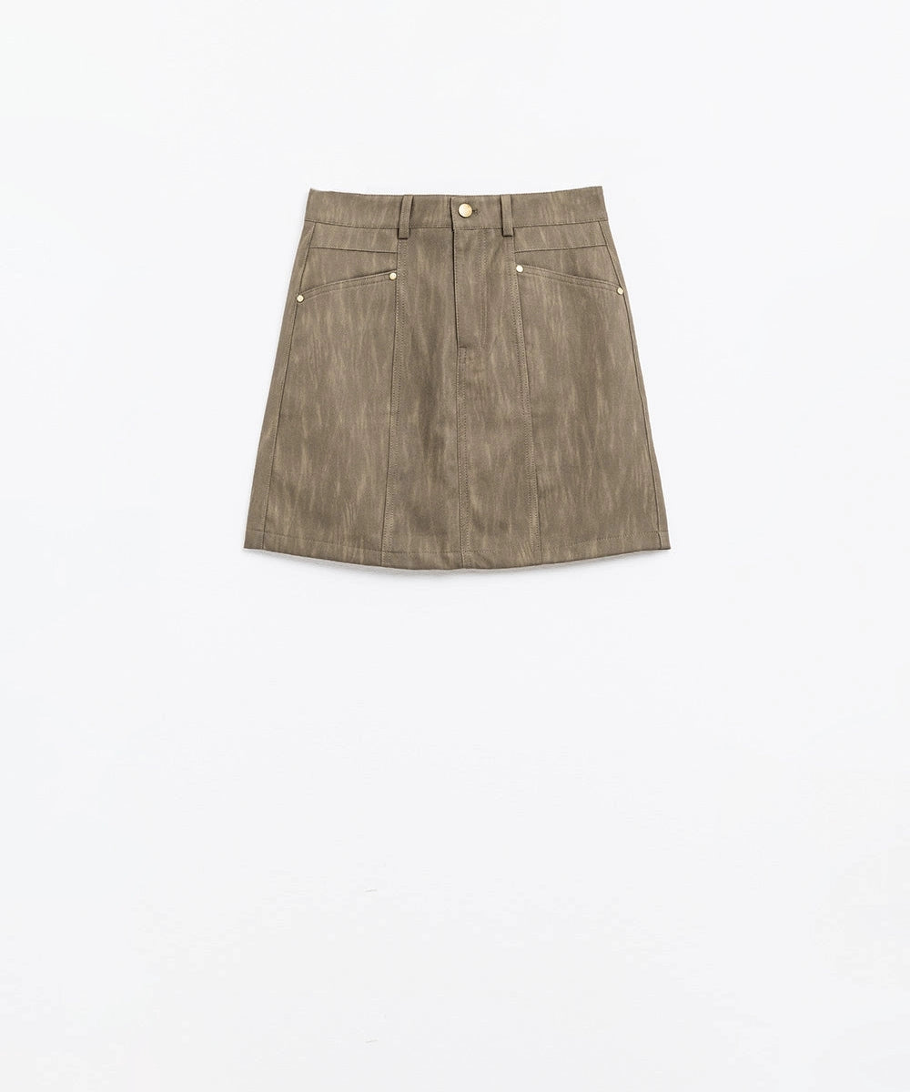 Vegan Leather Straight Mini Skirt