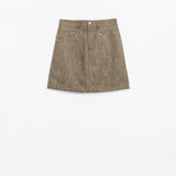 Vegan Leather Straight Mini Skirt