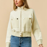 MOCK NECK ZIP UP JACKET
