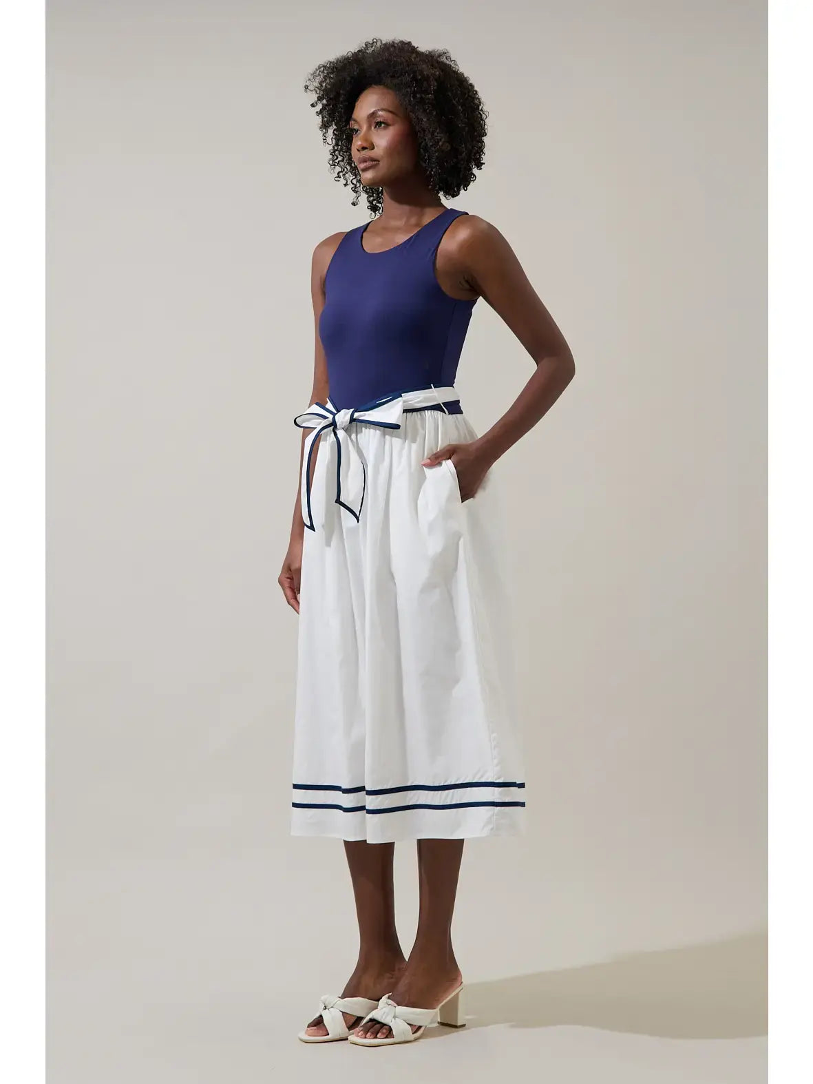 GIANA COLOR BLOCK MIDI DRESS