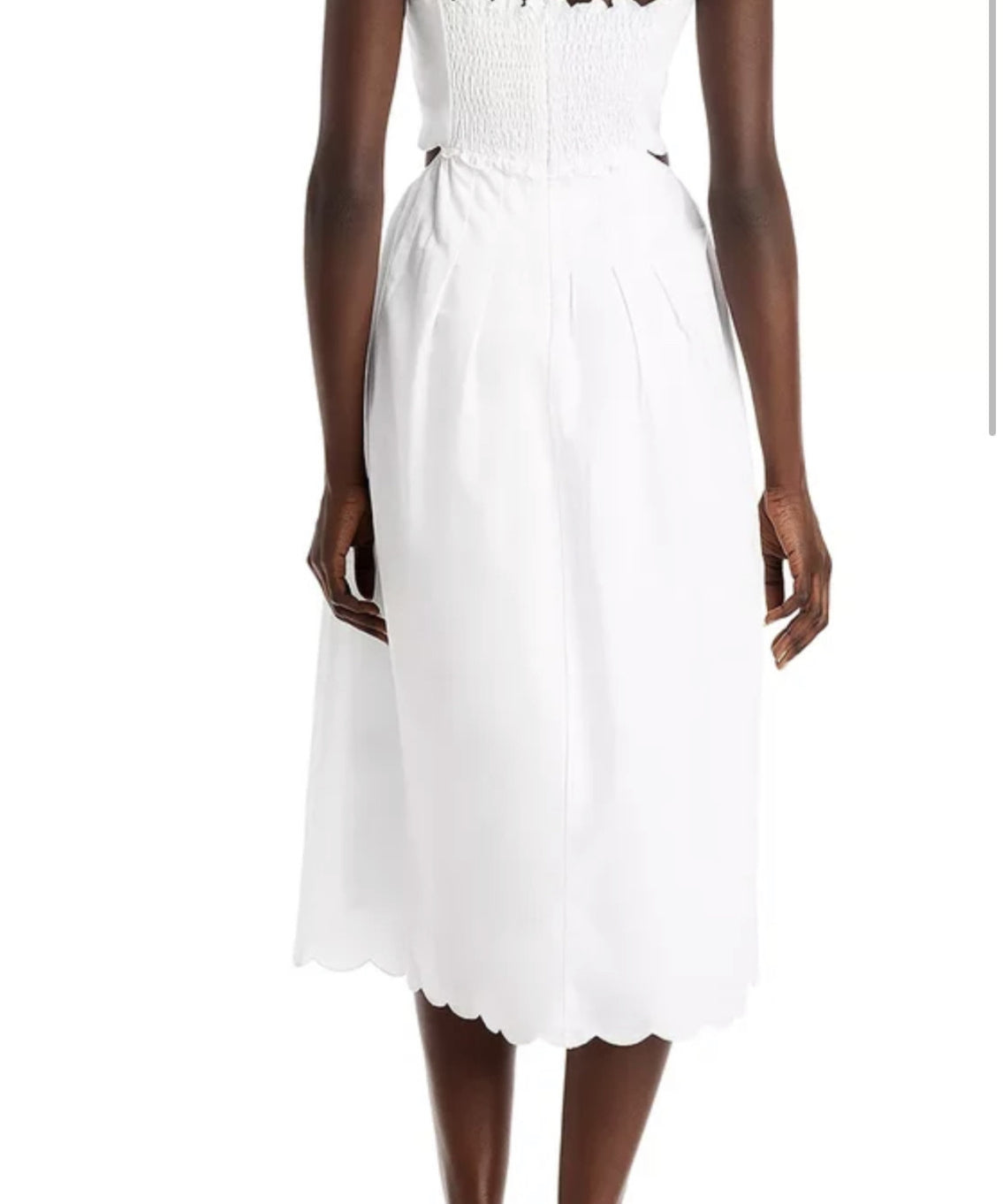 ALBA SCALLOPED & CUT OUT MIDI DRESS