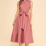 BUTTON DOWN FLARED DRESS