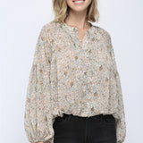 LUREX FLORAL PRINT BLOUSE