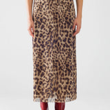 Leopard Stretch Midi Skirt