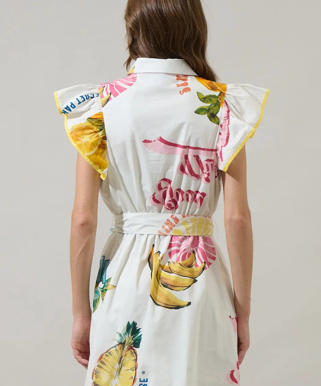 ZAHRA FRUIT MINI DRESS W/BELT