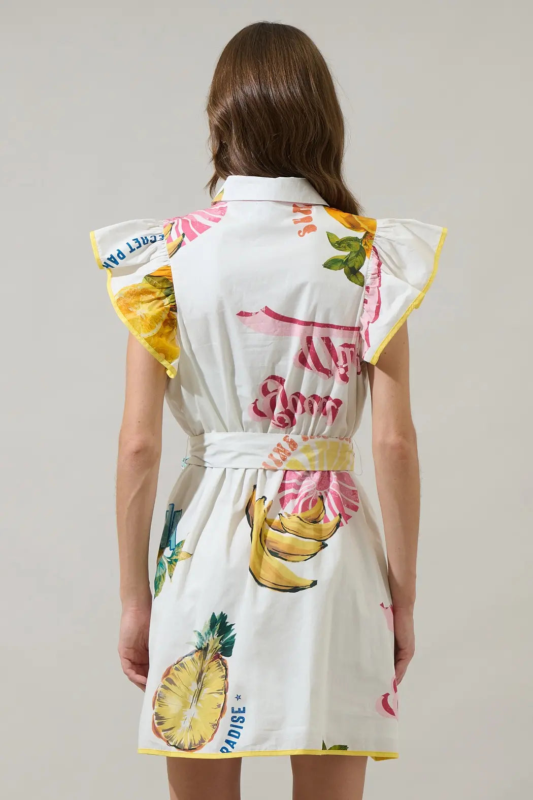 ZAHRA FRUIT MINI DRESS W/BELT