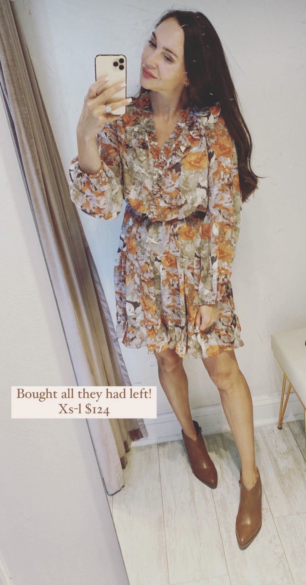 RUFFLE V NECK TIERED PICOT DRESS