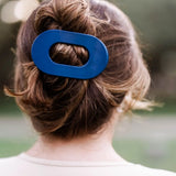 ROUND FLAT HAIR CLIP LARGE- MIDNIGHT RAIN