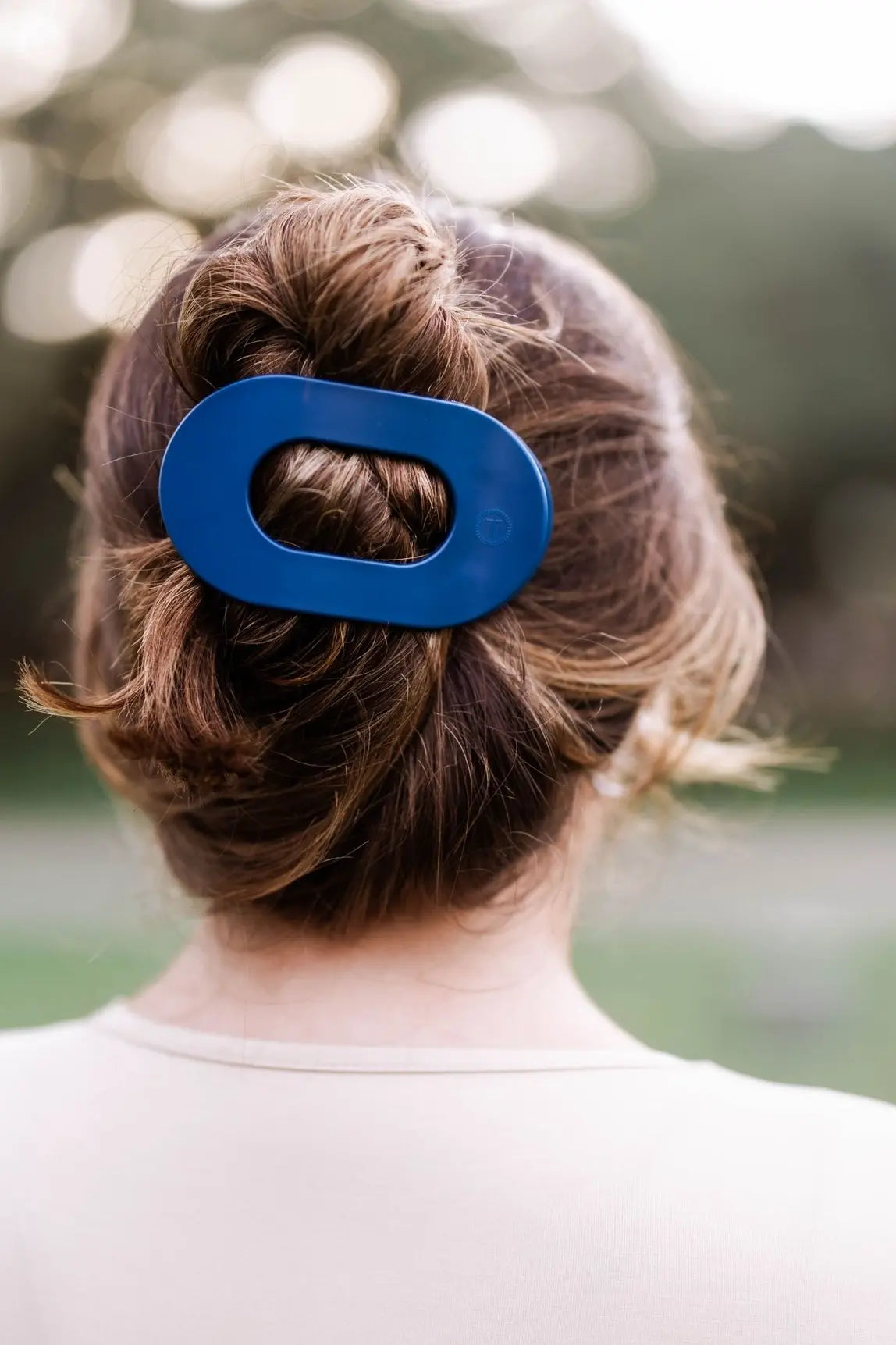 ROUND FLAT HAIR CLIP LARGE- MIDNIGHT RAIN