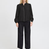 LSLV BLOUSE W/ RHINESTONE ACCENT