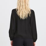 LSLV BLOUSE W/ RHINESTONE ACCENT