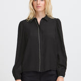 LSLV BLOUSE W/ RHINESTONE ACCENT