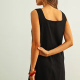 MINI DRESS W/ EYELET POCKETS