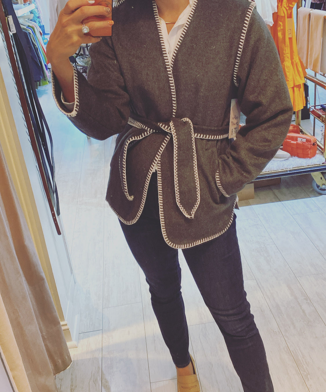 WOOL BLEND WRAP COAT