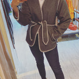 WOOL BLEND WRAP COAT