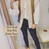 VEGAN LEATHER SHERPA VEST