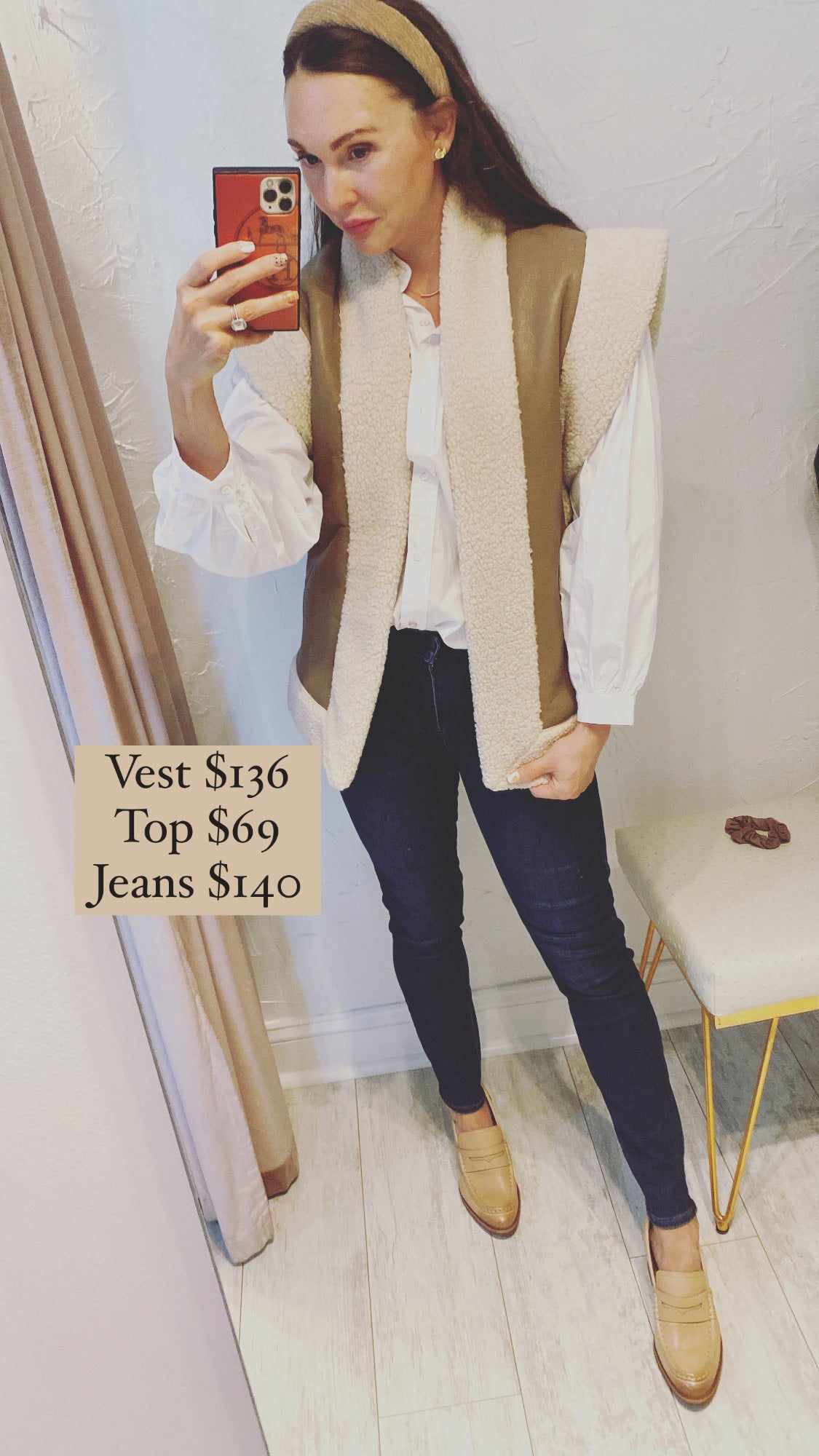 VEGAN LEATHER SHERPA VEST