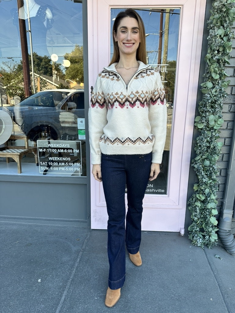 HALF ZIP KNIT SWEATER