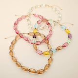Translucent Resin Pebble Beaded Statement Necklace