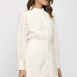 BUTTON DOWN EYELET DRESS