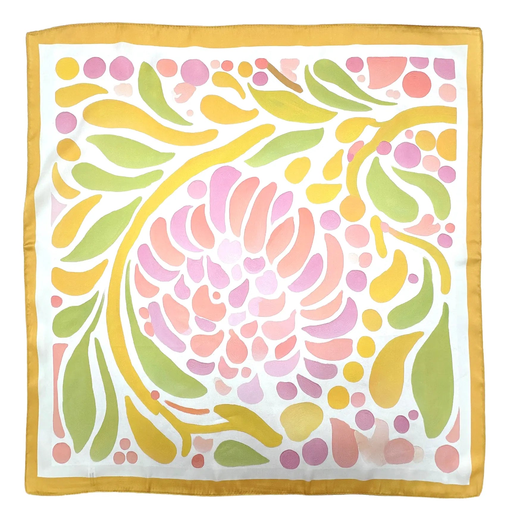 BLOOM PRINT YELLOW SQUARE SCARF