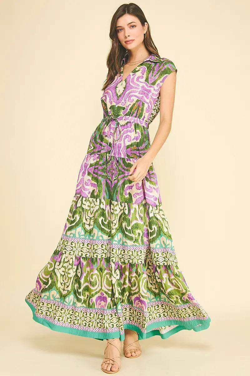 BOHEMIAN PATTERN SLVLESS MAXI