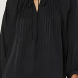 3Q SLV PLEATED TOP