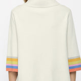 MOCK NECK BELL SLV W/STRIPES