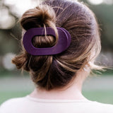 ROUND FLAT HAIR CLIP LARGE- BURGUNDY BLISS
