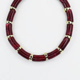 Maroon Chunky Tube Necklace