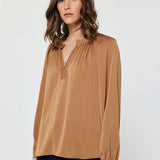 Tonal Stripe Long Sleeve Blouse